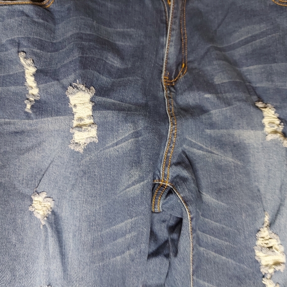 Chic Soul Plus Size Distressed Ripped Stretch Jean - Picture 5 of 9